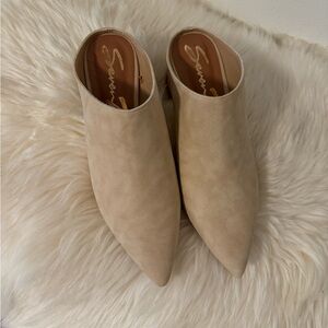 Sam Edelman Suede Cream Mules size 8